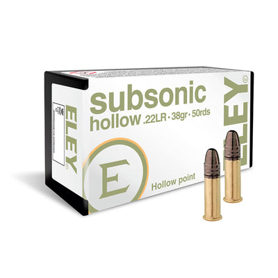 Eley .22 LR 38 grain Hollow Point Subsonic Bullets buy online ammo ireland