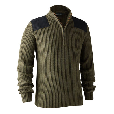 Deerhunter Rogaland Knit with Zip Neck in Adventure Green red mills hunting store
