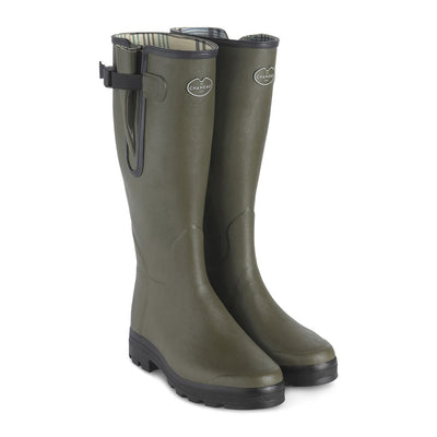 Le Chameau Men's Vierzon Jersey Lined Wellington Boots in Vert Chameau Olive buy online from red mills outdoor pursuits gun shop kilkenny ireland