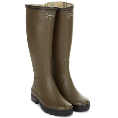 Le Chameau Women's Boots with Giverny Jersey Lined Bottillon - in  olive green
