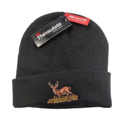 Result 3M Thinsulate Hat in Black with Deer Embroidery gun store kilkenny ireland