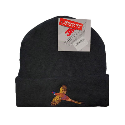 Result 3M Thinsulate Hat in Black with Pheasant Embroidery red mills gun store kilkenny